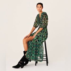 NWT ba&sh Floral Hooper front button dress size0, XS